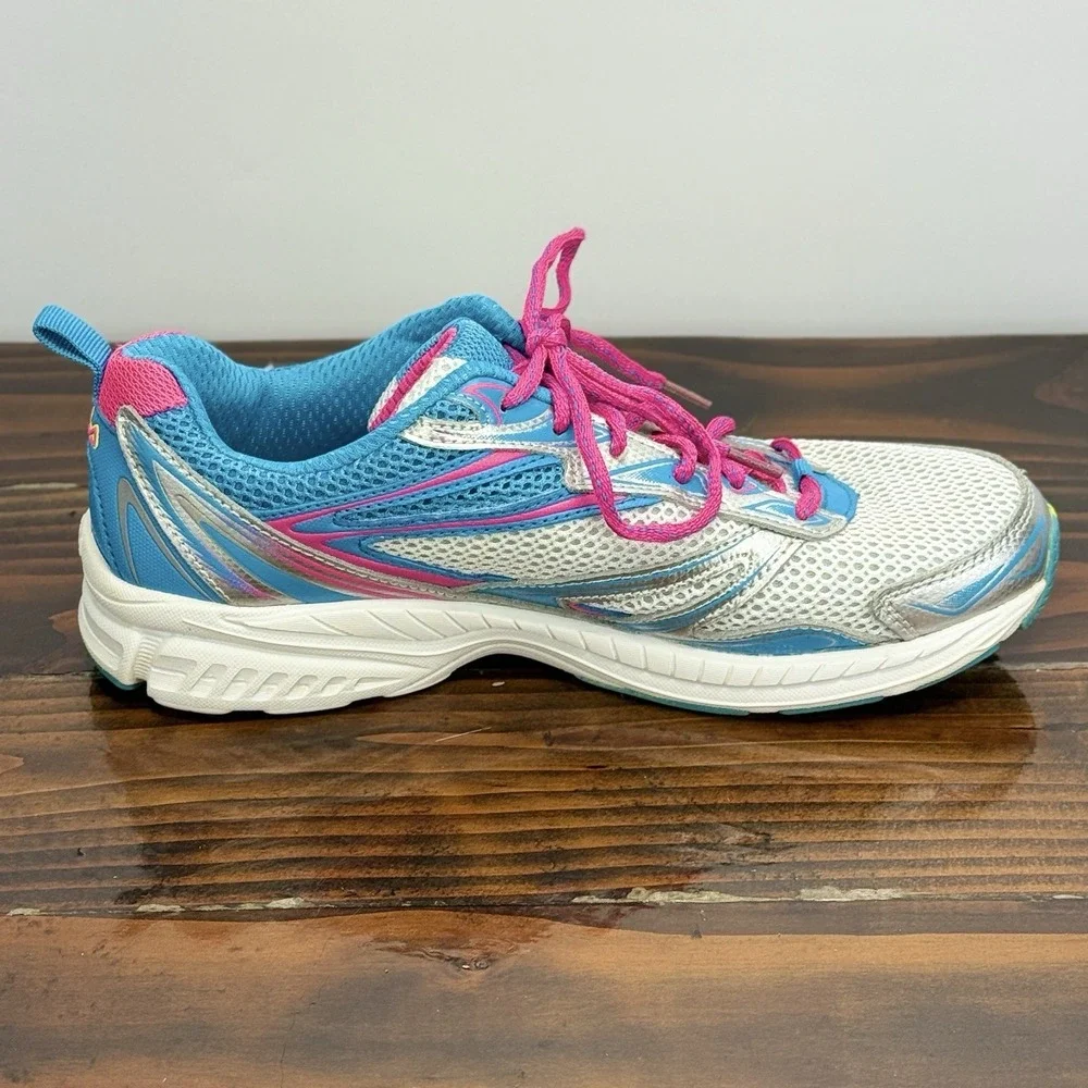 Women's Fila Running Shoes Coolmax with Memory Foam Size 9.5 Blue Silver Pink‎